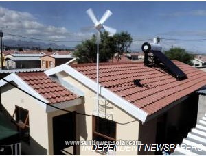 Sloping roof installation of solar water heater
