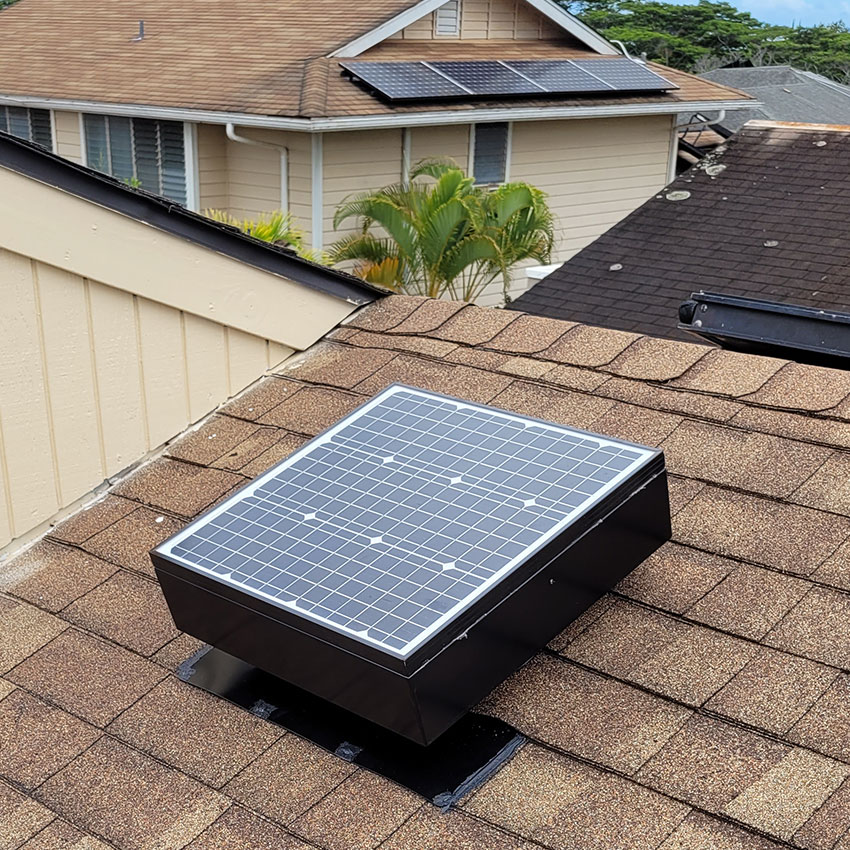 Why are solar fans installed on the roof?
