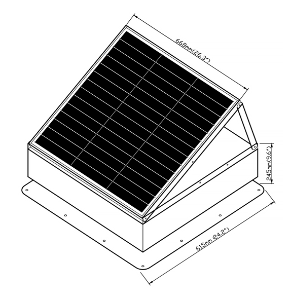 70W Solar Attic Vent Fan for Factory Public Place Storeroom-2.2